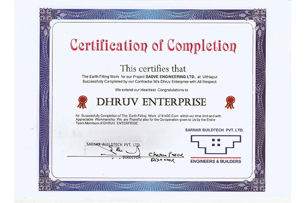 Sarnar Buildtech Certificate